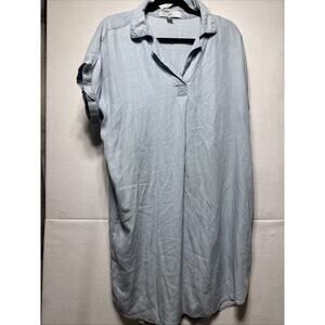 Thread & Supply 100% Tencel lyocell blue chambray tunic shirt dress oversized L